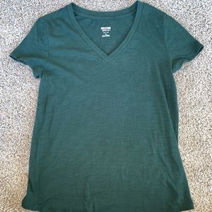 Hunter Green v neck t shirt